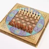 Golden Chess wooden board inlaid with copper/backgammon/ Board games/ luxury gift