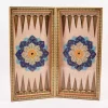Golden backgammon and Chess / wooden board inlaid with copper / Board games / unique gift