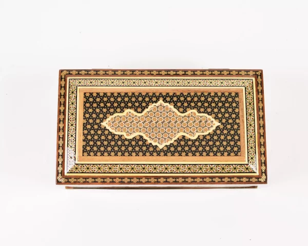 2 Luxurious wooden box, handcrafted and inlaid with copper
