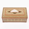 Luxurious wooden tissue box, handmade and inlaid with copper