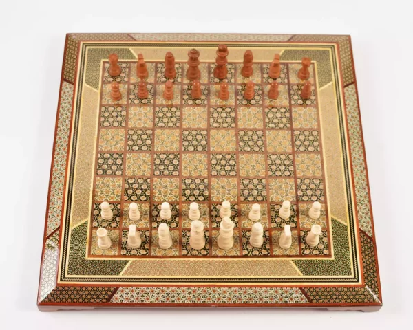 2 unique royal chessboard handmade from lemon wood and inlaid with copper