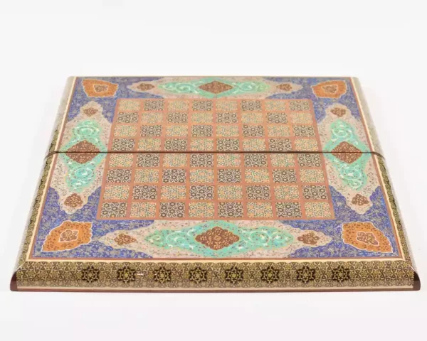 2 Golden backgammon and Chess / wooden board inlaid with copper / Board games / Gift idea