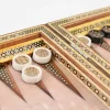 Golden backgammon and Chess /wooden board inlaid with copper/ Board games/ beautiful gift