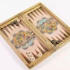 Golden Chess wooden board inlaid with copper/backgammon/ Board games/ Great gift