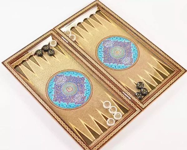2 Golden Chess wooden board inlaid with copper/backgammon/ Board games/ luxury gift