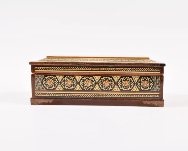 3 Luxurious wooden box, handcrafted and inlaid with copper