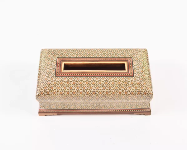 3 Luxurious tissue box, handmade, inlaid with copper