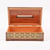 Luxurious wooden tissue box, handmade and inlaid with copper