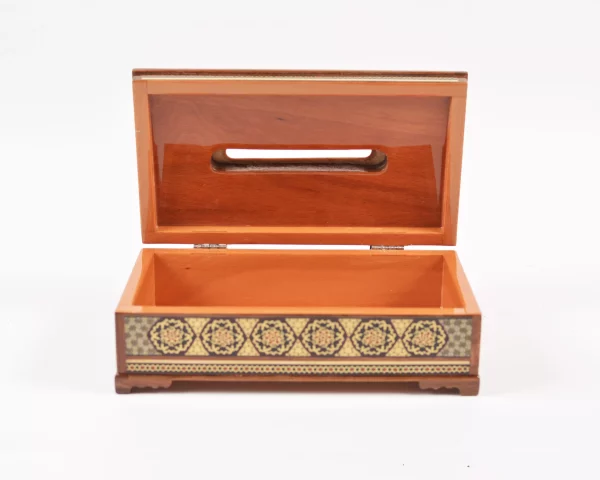 3 Luxurious wooden tissue box, handmade and inlaid with copper