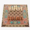Golden backgammon and Chess / wooden board inlaid with copper / Board games / unique gift