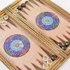 Golden backgammon and Chess /wooden board inlaid with copper/ Board games/ beautiful gift