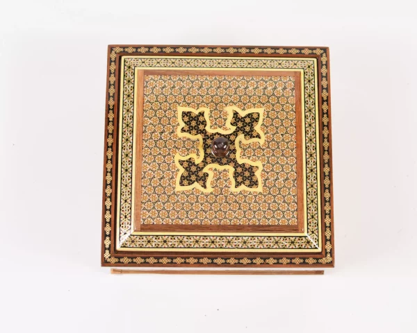 3 Luxurious handmade wooden box inlaid with copper