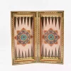 Golden Chess wooden board inlaid with copper/backgammon pieces included/ Board games/ luxury gift