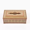 Luxurious wooden tissue box, handmade and inlaid with copper