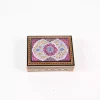 wooden box inlaid with copper with a traditional Islamic design