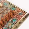 Golden backgammon and Chess / wooden board inlaid with copper / Board games / unique gift