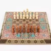 Golden backgammon and Chess / wooden board inlaid with copper / Board games / unique gift