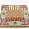 Golden backgammon and Chess / wooden board inlaid with copper / Board games / Gift idea