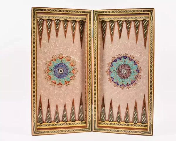 5 Golden backgammon and Chess / wooden board inlaid with copper / Board games / special gift