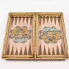Golden Chess wooden board inlaid with copper/backgammon/ Board games/ Great gift