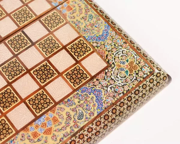 5 Golden Chess wooden board inlaid with copper/backgammon pieces included/ Board games/ luxury gift