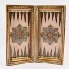 Golden backgammon and Chess / wooden board inlaid with copper / Board games / Royal gift