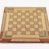 unique royal chessboard handmade from lemon wood and inlaid with copper