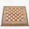 Golden Chess wooden board inlaid with copper/backgammon pieces included/ Board games/ luxury gift