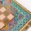 Golden backgammon and Chess / wooden board inlaid with copper / Board games / special gift