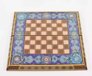 Golden backgammon and Chess /wooden board inlaid with copper/ Board games/ beautiful gift