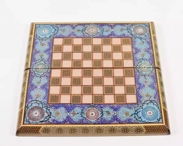 6 Golden backgammon and Chess /wooden board inlaid with copper/ Board games/ beautiful gift