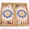 Golden backgammon and Chess / wooden board inlaid with copper / Board games / unique gift