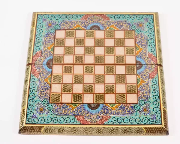 7 Golden backgammon and Chess / wooden board inlaid with copper / Board games / special gift
