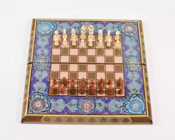 7 Golden backgammon and Chess /wooden board inlaid with copper/ Board games/ beautiful gift