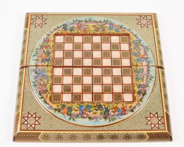 7 Golden Chess wooden board inlaid with copper/backgammon/ Board games/ Great gift