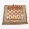 Golden Chess wooden board inlaid with copper/backgammon pieces included/ Board games/ luxury gift