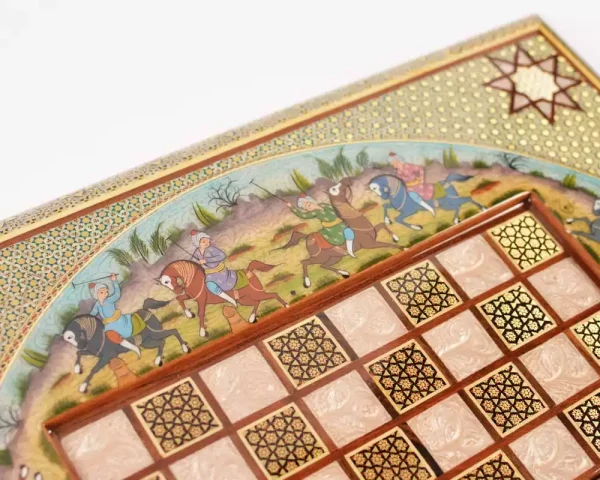 8 Golden Chess wooden board inlaid with copper/backgammon/ Board games/ Great gift
