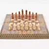 Golden Chess wooden board inlaid with copper/backgammon pieces included/ Board games/ luxury gift