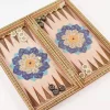 Golden backgammon and Chess / wooden board inlaid with copper / Board games / unique gift