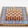 Golden backgammon and Chess /wooden board inlaid with copper/ Board games/ beautiful gift