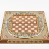 Golden Chess wooden board inlaid with copper/backgammon/ Board games/ Great gift