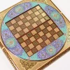 Golden Chess wooden board inlaid with copper/backgammon/ Board games/ luxury gift