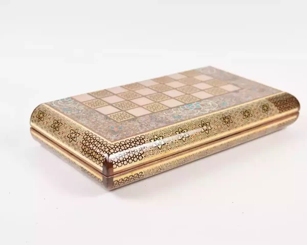 DSC_0435 Golden backgammon and Chess / wooden board inlaid with copper / Board games / Royal gift