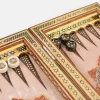 Golden Chess wooden board inlaid with copper/backgammon pieces included/ Board games/ luxury gift