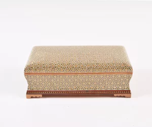 Unique luxury wooden box, handmade and inlaid with copper