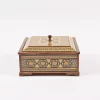 Luxurious handmade wooden box inlaid with copper