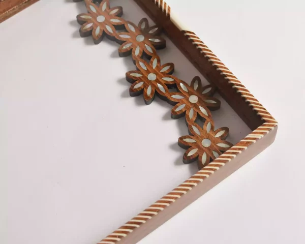IMG-20240604-WA0012 HANDMADE Unique TRAY A STUNNING FUSION OF ACRYLIC & WOODEN INLAID WITH PEARL