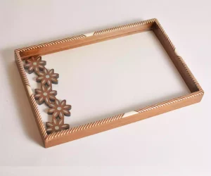 HANDMADE Unique TRAY A STUNNING FUSION OF ACRYLIC & WOODEN INLAID WITH PEARL