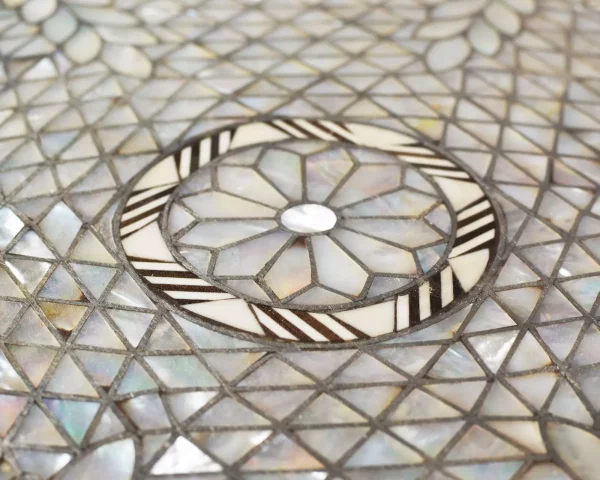 IMG-20240613-WA0012 Handmade wooden table – side table – tea table – coffee table – inlaid with mother-of-pearl – wooden decor – home decor