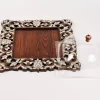 luxurious tray with a Plexi cover, inlaid with natural mother-of-pearl